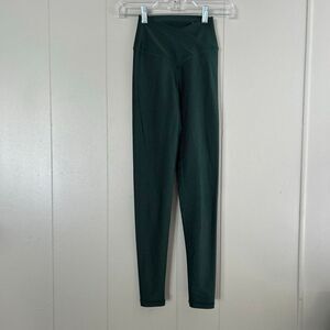 Aerie OFFLINE Real Me Ribbed Crossover High Rise Leggings XS Dark Green